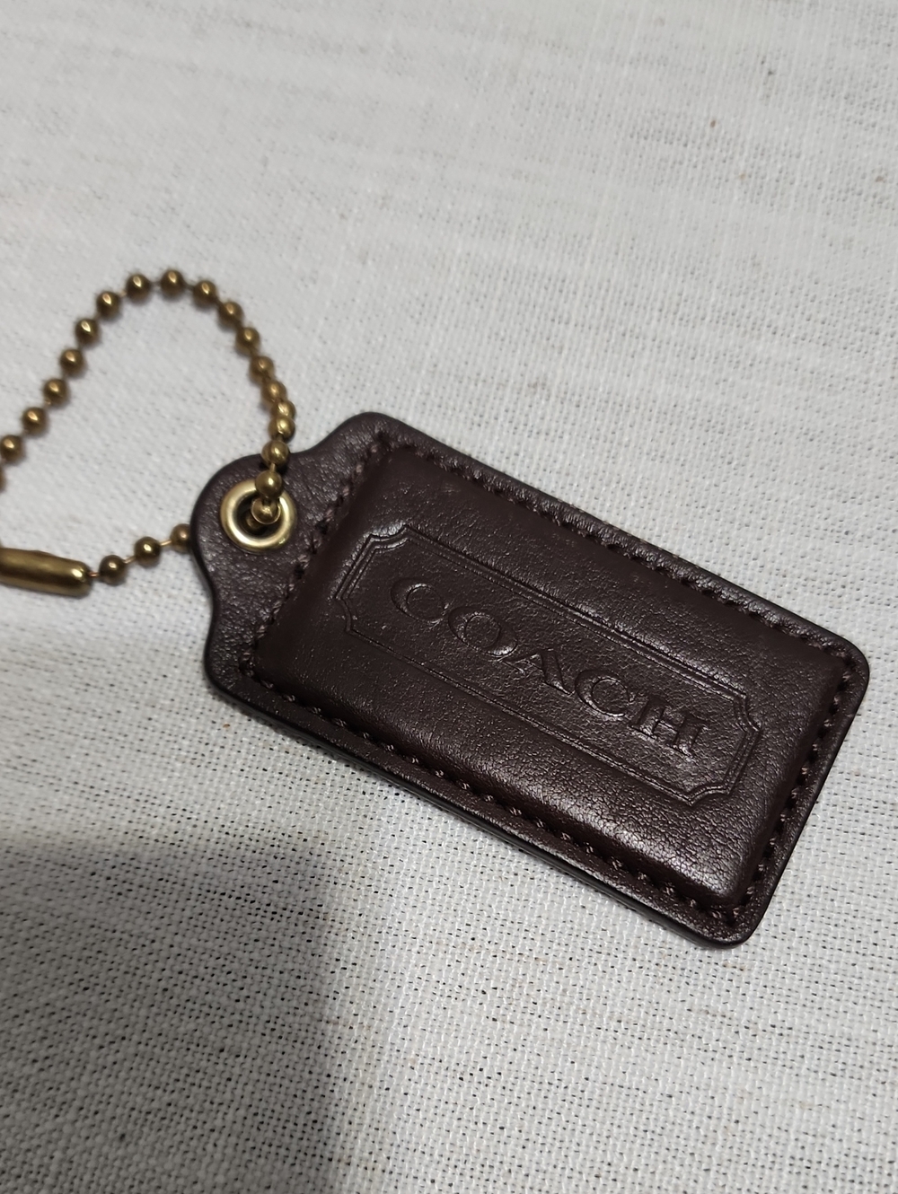 Vintage Coach Dark Dark Brown Double Sided Hang Tag